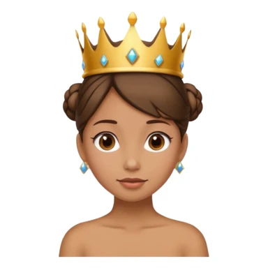 tạo cho tôi 1 cô gái da hơi ngăm đen đội vương miện và búi tóc sticker