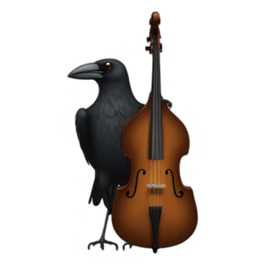 Crow play double Bass sticker