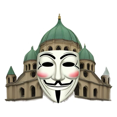 guy fawkes mask containing st basils cathedral sticker