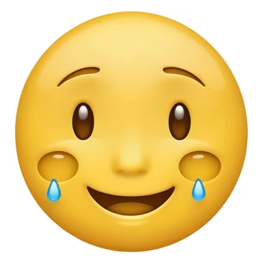 Smiling emoji making a crying face sticker