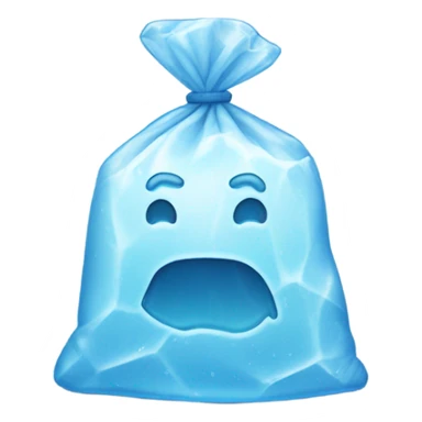 bag of ice, no face, ice cube’s visible  sticker