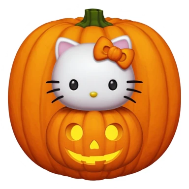 halloween version of hello kitty with pumpkin sticker