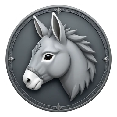 Game of thrones style donkey Sigil in stark Colors sticker