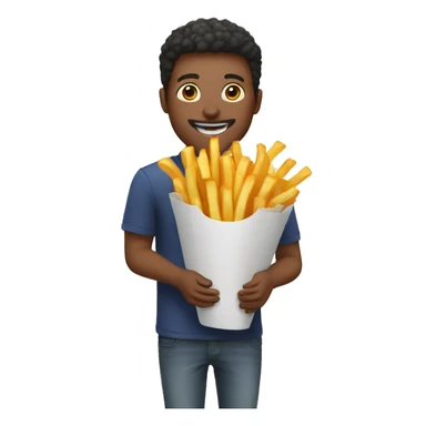 guy gifting french fries bouquet sticker