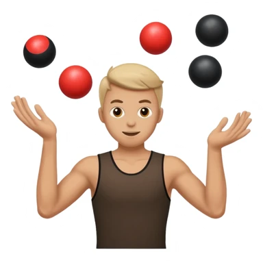 The juggler is tossing two bombs. sticker