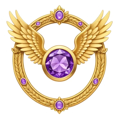 4th place award Number in frame decorated with golden angel  wings and amethyst  stone sticker