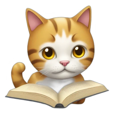 cat chilling woth a book sticker