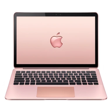 Pastel pink laptop with sleek design, metallic rose gold accents, high-end look sticker