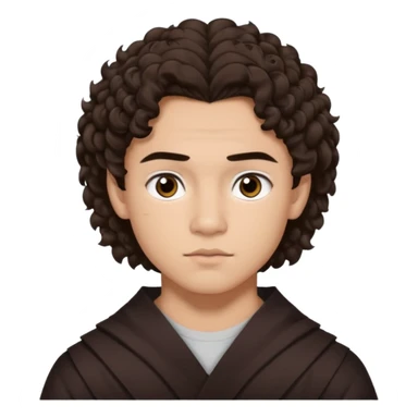 Conan gray (he has dark brown curly hair that is quite long, brown eyes, thick dark brown eyebrows, Asian heritage) sticker