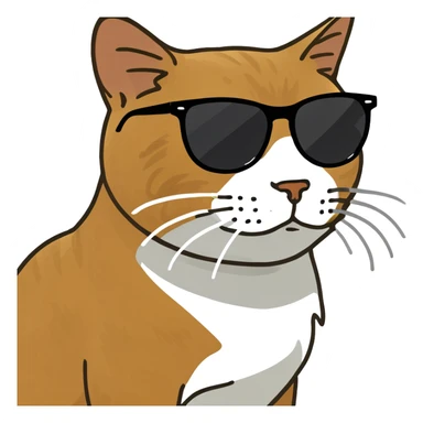 Cat with sunglasses sticker