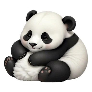 Meme-Worthy Cute Sleeping Baby Panda Portrait Emoji, Head resting peacefully with a contented smile, showcasing a tiny, irresistibly fluffy build and a luxuriously soft black and white Fur, eyes shut in a serene, restful nap, Simplified yet hilariously adorable features, highly detailed, glowing with a soft, drowsy light, high shine, relaxed and utterly lovable, stylized with an air of playful laziness, bright and heartwarming, soft glowing outline, capturing the essence of a comically sleepy baby panda, so meme-worthy it feels like it could instantly become the next viral sensation of adorable slumber! sticker