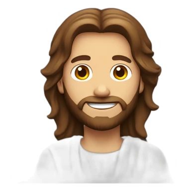 Jesus-Christ-winking-smiling-brown-hair-half body sticker