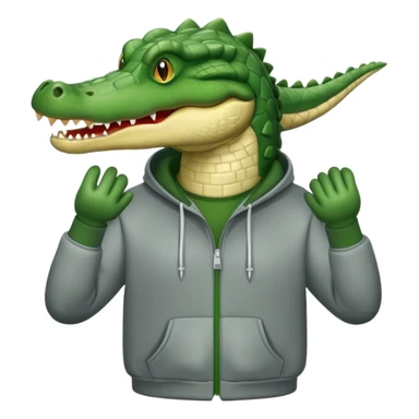 Crocodile wearing a hoodie sticker