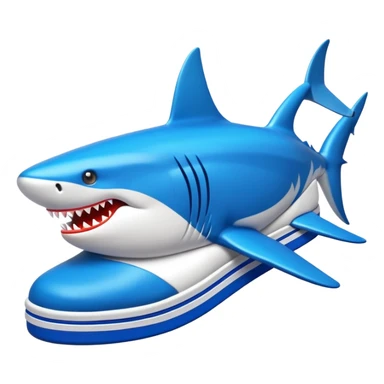 Tiburón con zapatillas deportivas azules sticker