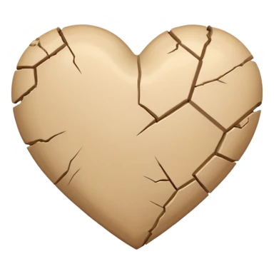 Beige heart with small crack sticker