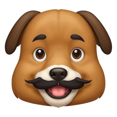 dog with black mustache sticker