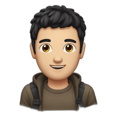 A guy with a black hair his socking sticker