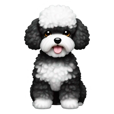 black and white little toy poodle sticker