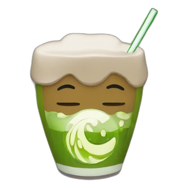 suraj drinking matcha sticker