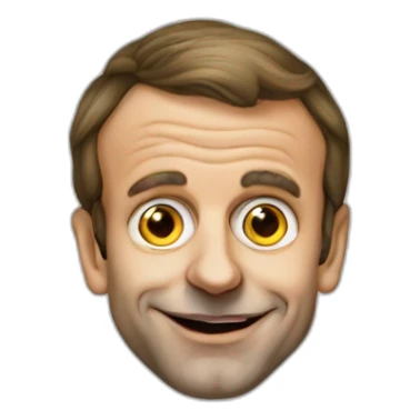 emmanuel macron with a clown nose sticker