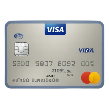 Visa bank card with numbers sticker