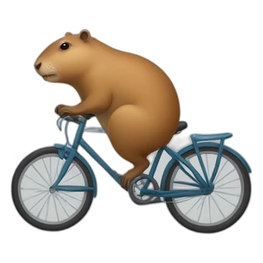 Capybara on a bike sticker