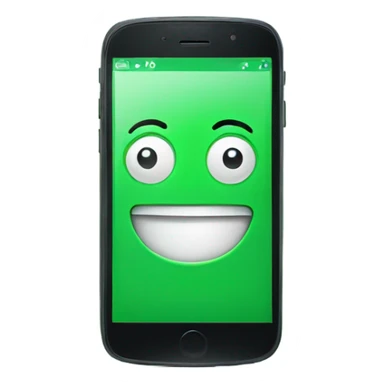 Green smartphone feeling happy sticker