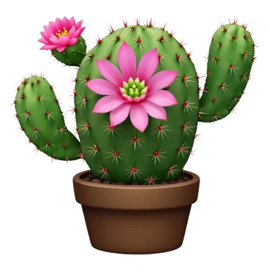 Cactus with flower succulent small sticker