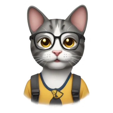 Nerd cat sticker