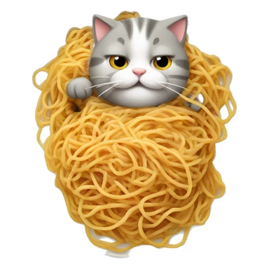super fat cat eatting spaghetti  sticker