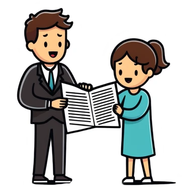 (man celebrating) the singing of (divorce papers) next to (crying woman) art influence two subjects sticker