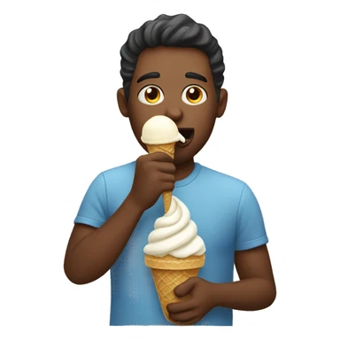 Men eat ice cream sticker