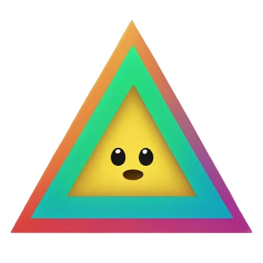 A triangle in the middle made of the colorful lines sticker