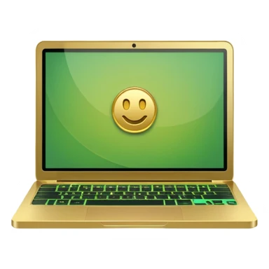laptop in golden and green colours sticker