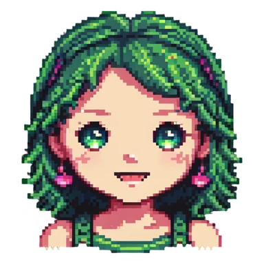 lusty face with flirty expression in pixel art style sticker
