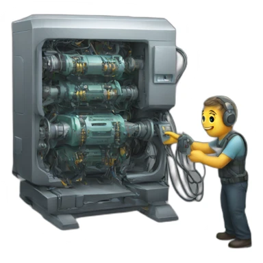 machine deploying code sticker