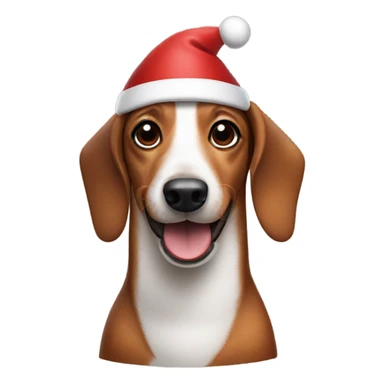 Make me a sausage dog wearing a Santa hat sticker