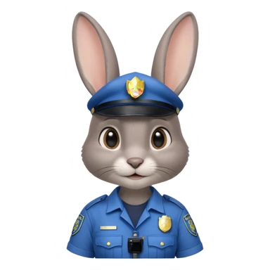 Judy Hopps (gray rabbit with a police suit, without a cap, big ear) from the Zootopia Disney movie sticker