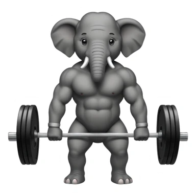  black elephant deadlifting sticker