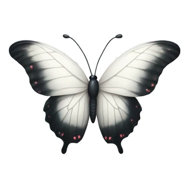 White butterfly heart sticker
