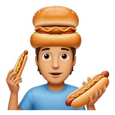 guy with a hot dog on his head sticker