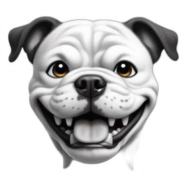 bulldog happy black and white sticker