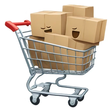 Online cart logo stuffed with boxes sticker