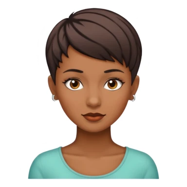 woman with asymetric pixie haircut Brown  sticker