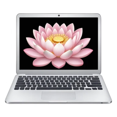 a laptop on a blooming lotus flower sticker