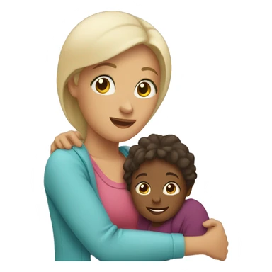 mom hugging child sticker