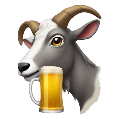 Una cabra tomando cerveza sticker