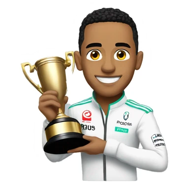 Lewis Hamilton holding a trophy  sticker