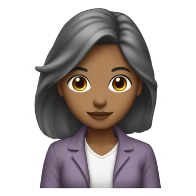 Medium hair Brown girl, computer science intern with a laptop and cute clothes sticker