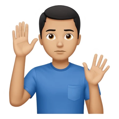 the man is deep in thought, raised one hand, showing something sticker